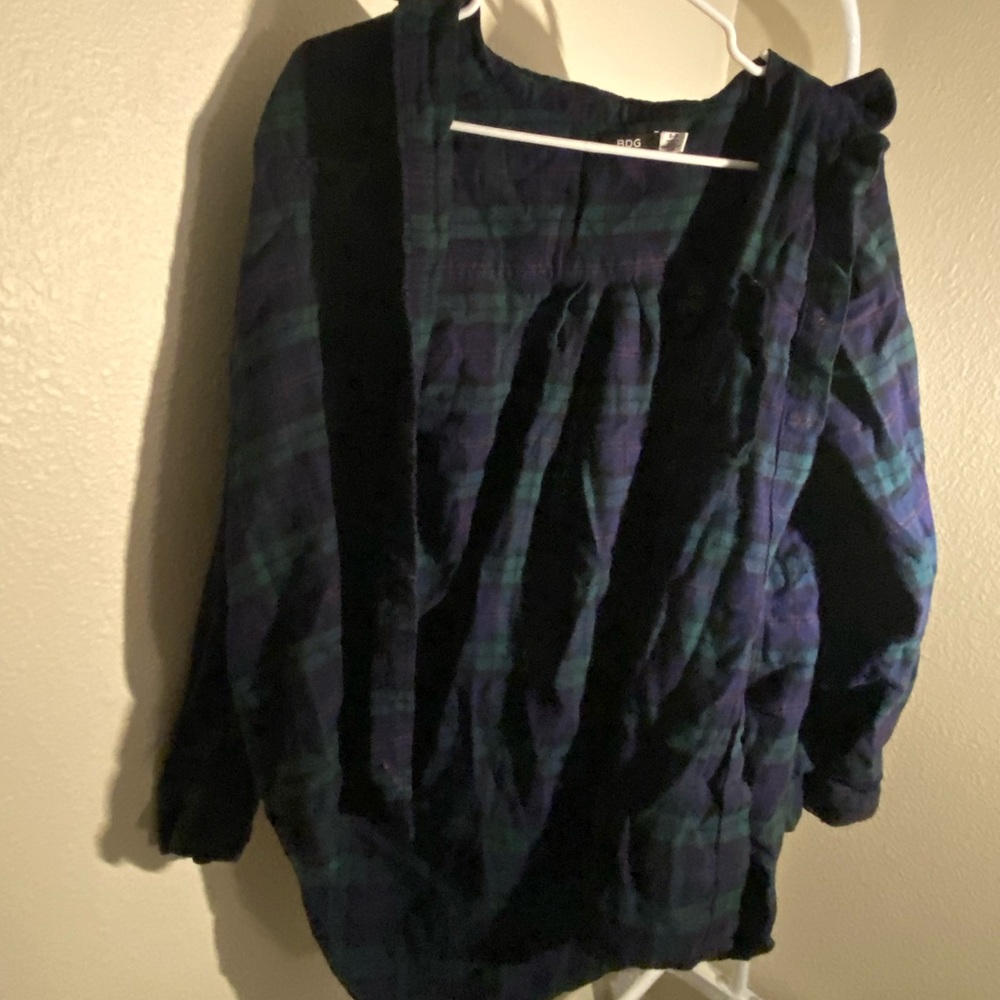 Urban Outfitter’s Green Blue Flannel Button Down Women’s Size Small